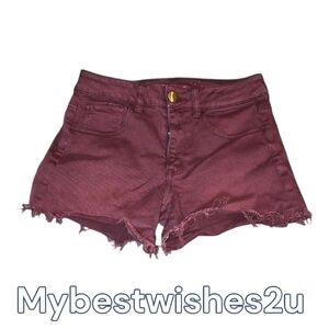 American Eagle Shorts Womens Size 4 Burgundy Red maroon wine Hi-rise Shortie